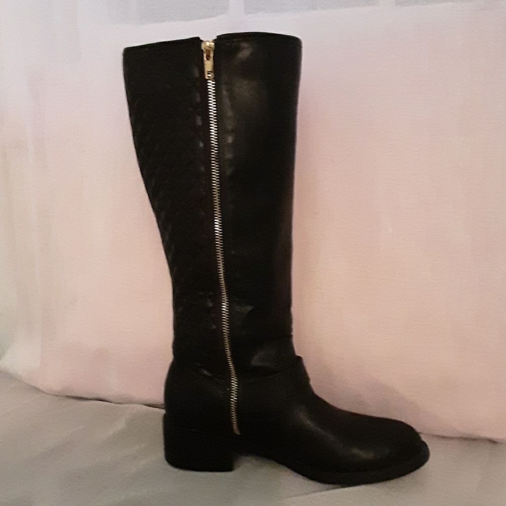 Michael Kors Leather with Gold Trim Boots - Picture 3 of 7
